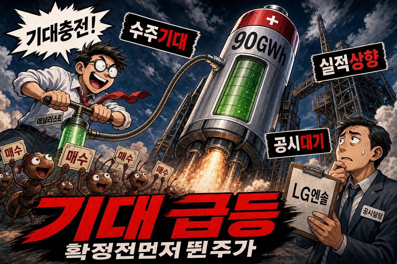 수주기대로 오른 배터리 주가 풍자
