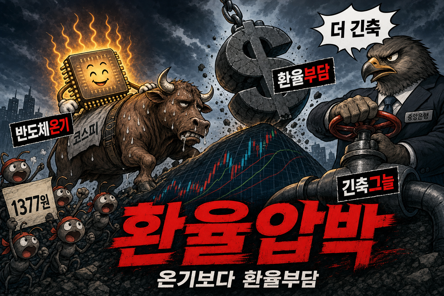 환율 무게에 눌린 코스피 황소