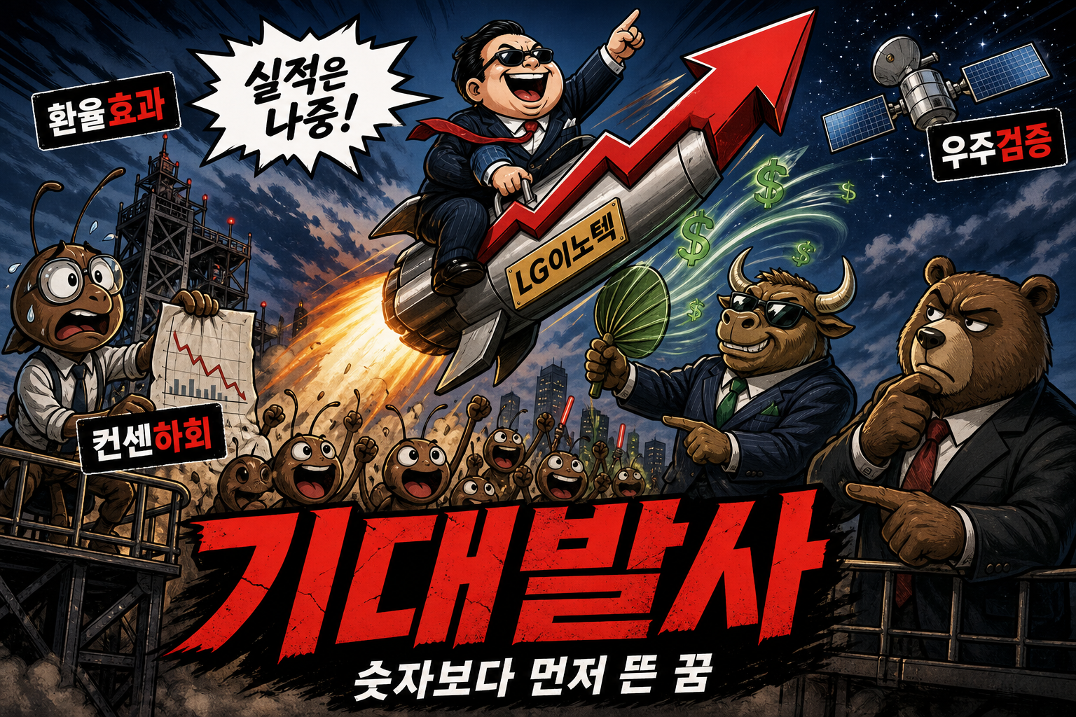로켓 탄 주가와 실적표의 엇박자