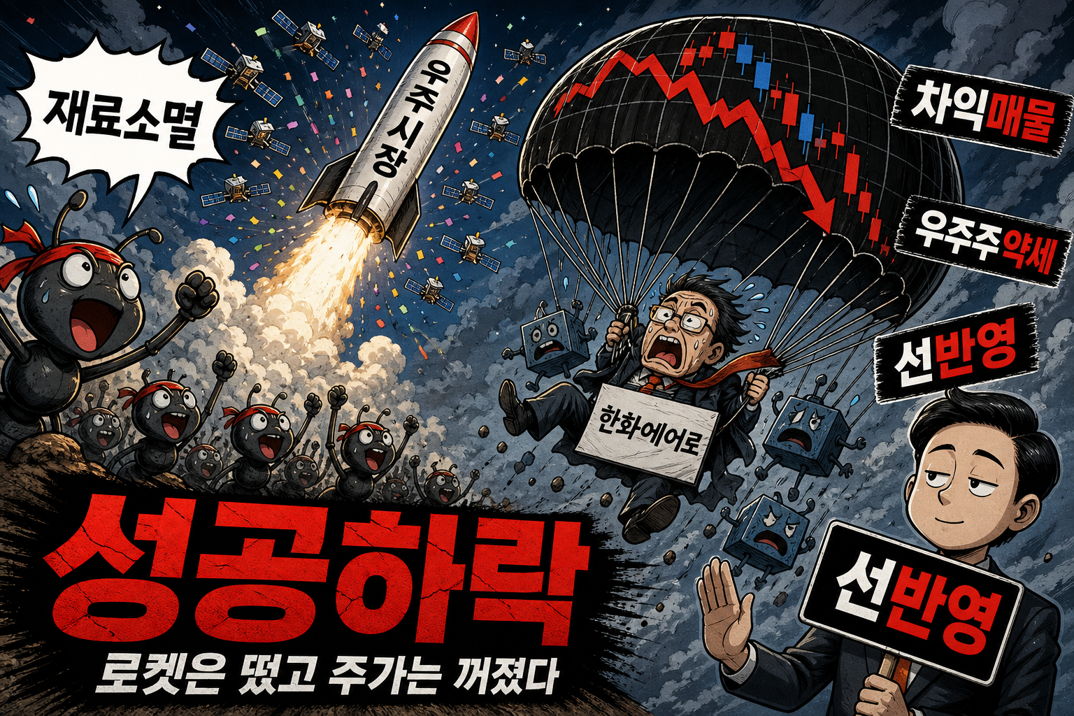 누리호 성공 뒤 우주주 하락 풍자
